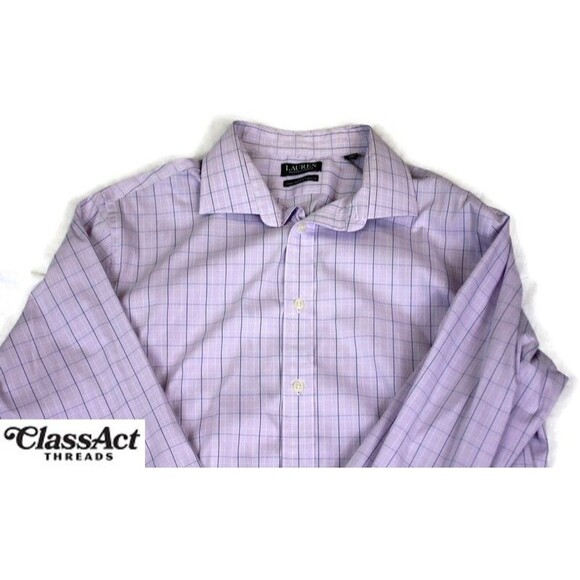 Lauren Ralph Lauren Purple Slim Fit Performance Stretch 17.5 XL Black Label - Picture 2 of 9